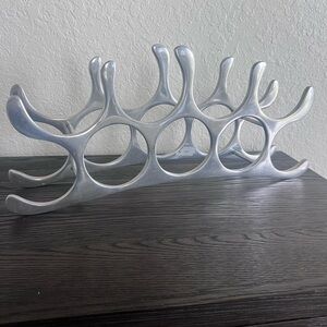 Vintage Wine Rack Metal Wine Bottle Michael Noll silver